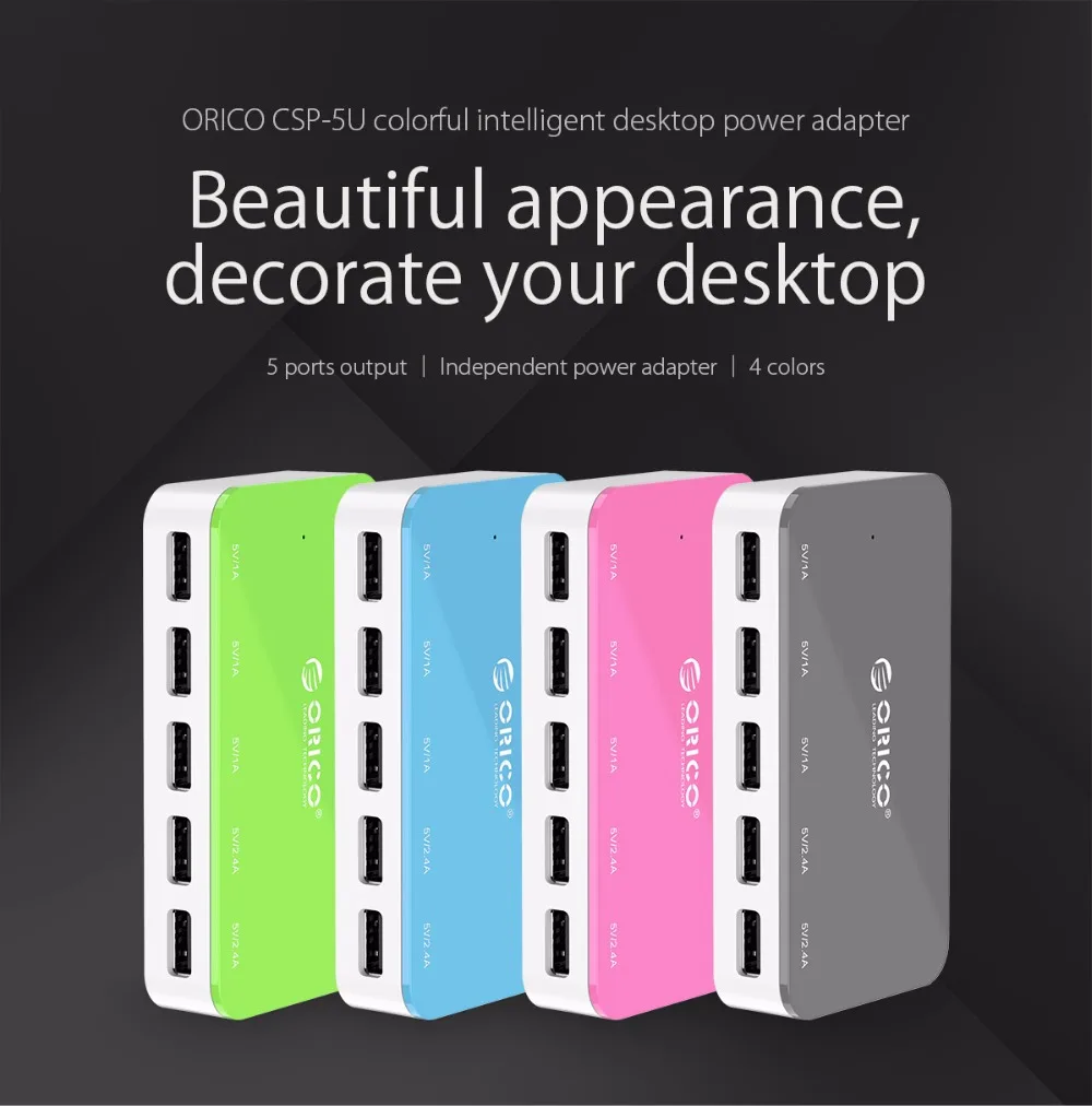 ORICO зарядное устройство для мобильного телефона 5 портов USB настольное зарядное устройство универсальное умное зарядное устройство для Xiaomiwei huawei samsung