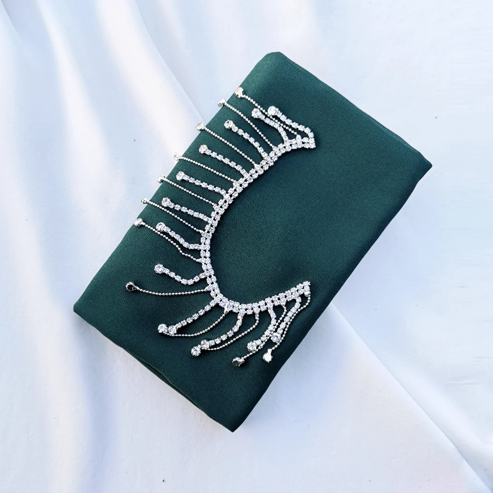 

Summer Women Hijabs Muslim Islamic Scarf Long Chiffon Wraps W/Diamond Solid Color Soft Fashion Thin Sun-protective Scarves