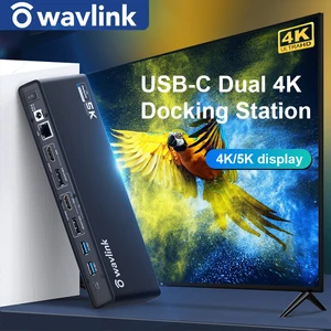 Универсальная док-станция Wavlink с разъемом USB 3,0 и поддержкой двух USB-C 4K Ultra