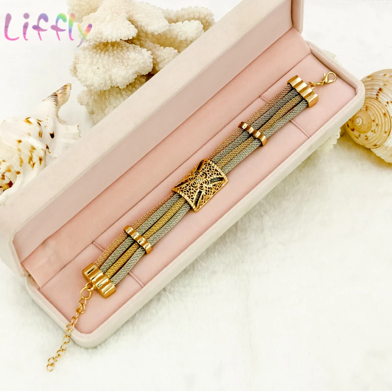 Женский комплект ювелирных изделий Liffly из колье серёг кольца браслета