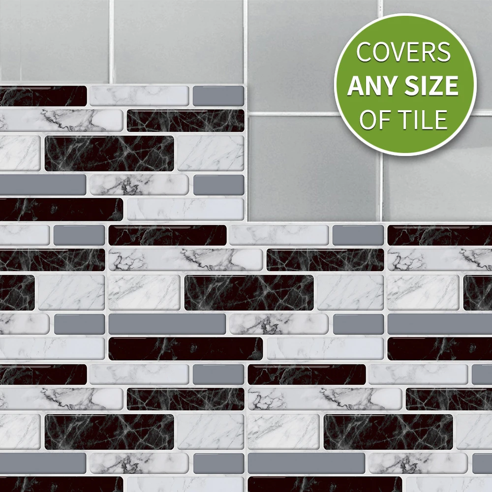 27pcs modern wall sticker imitation marbling pvc self adhesive wall tile stickers kitchen bathroom living room decoration free global shipping