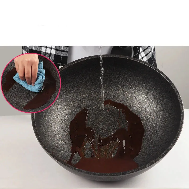 

Maifan Stone Wok Non-stick Pan Without Oily Smoke One Pot Multi-purpose Gas Stove Induction Cooker General Kitchen Utensils