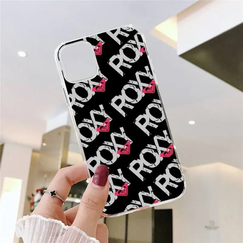 

Australian sports brand roxy Phone Case Transparent for iPhone 6 7 8 11 12 s mini pro X XS XR MAX Plus SE Clear mobile bag