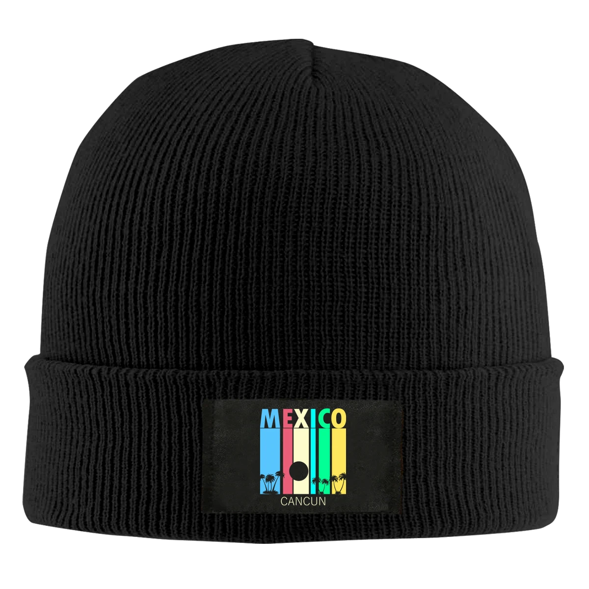 

Cancun Retro Beanie Hats For Men Women With Designs Winter Slouchy Knit Skull Cap