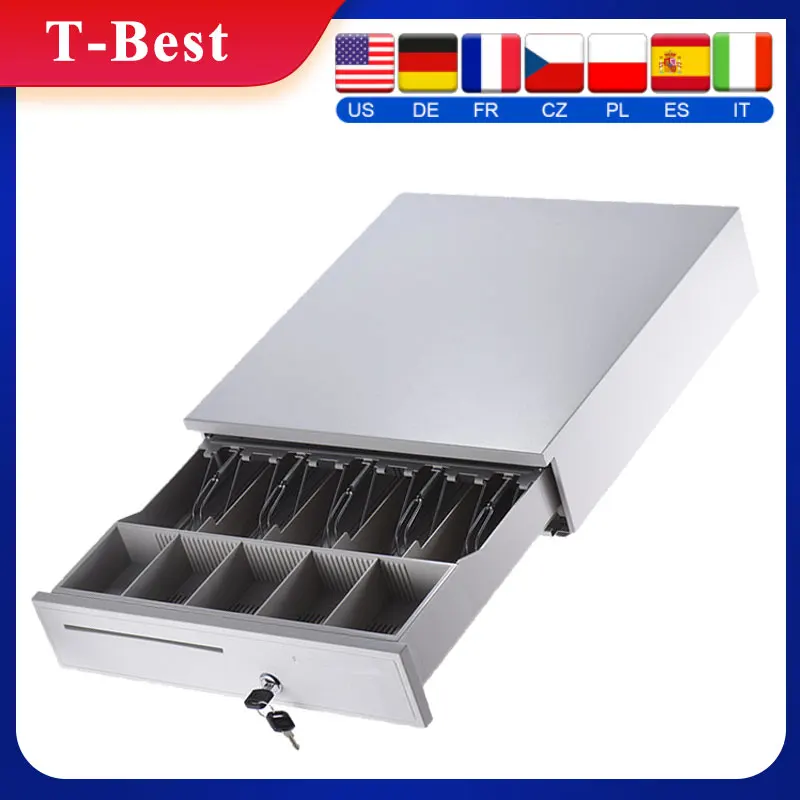 Сверхмощный электронный ящик для наличных денег коробка хранения 5 купюр лотков