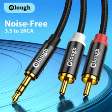 Elough RCA Cable Jack 3.5 to RCA Audio Cable 3.5mm Jack to 2RCA Male Splitter Aux Cable for TV PC Amplifier DVD Speaker Wire 