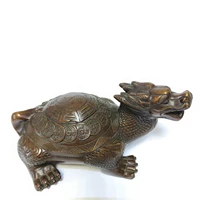 exquisite pure copper dragon head gossip turtle
