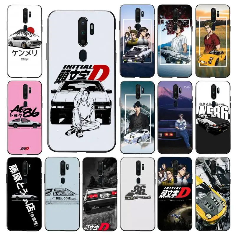 

YNDFCNB Initial D Phone Case for Vivo Y91C Y11 17 19 17 67 81 Oppo A9 2020 Realme c3