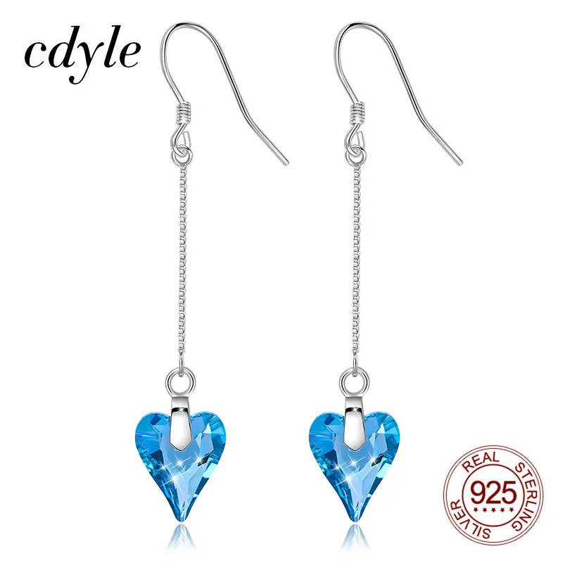Cdyle новый дизайн настоящее 925 пробы серебряные серьги австралийские кристаллы