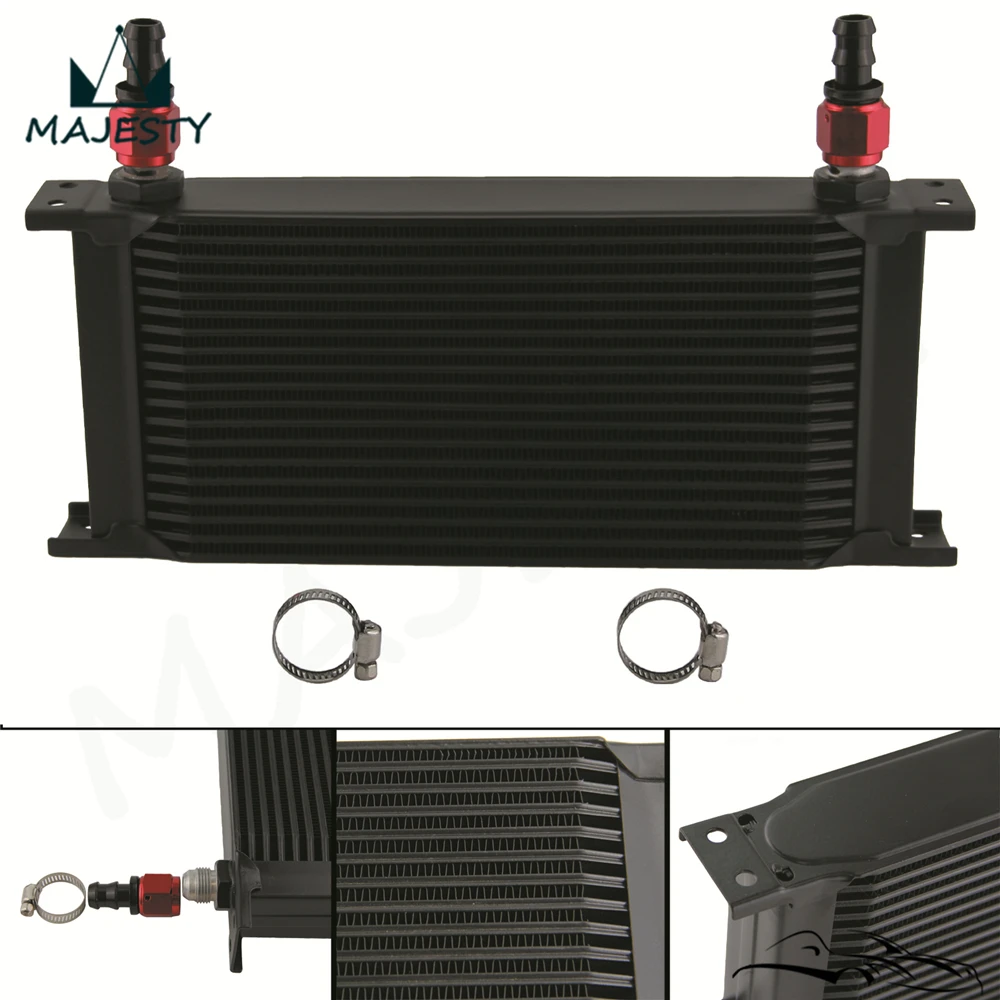 

2" ALUMINIUM 8AN OIL COOLER - 19 ROW ENGINE OIL COOLER + AN8 FITTING / HOSE END