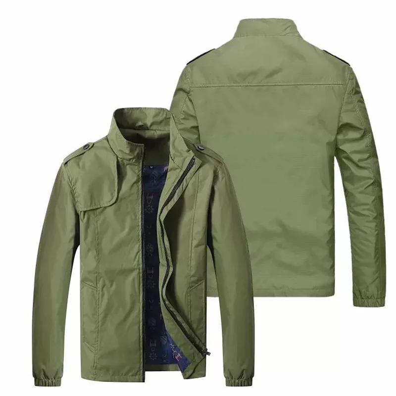 

Spring And Autumn Stand Collar Business Men'S Jacket Casual Fashion Solid Color Men'S Jacket Loose Tops Customizable Patterns