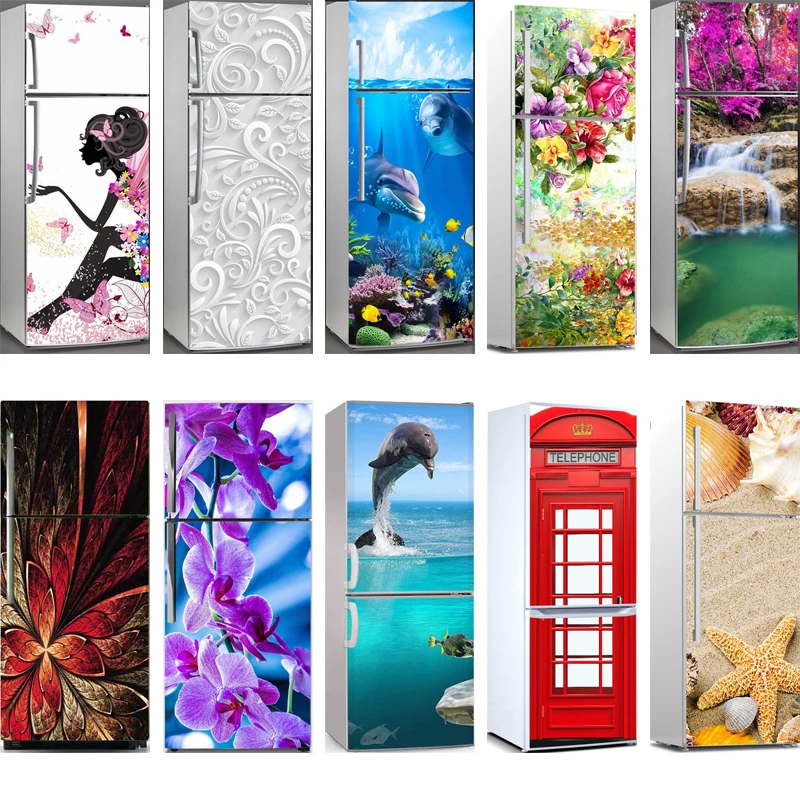 3D самоклеящаяся посудомоечная машина холодильник оберточная наклейка на