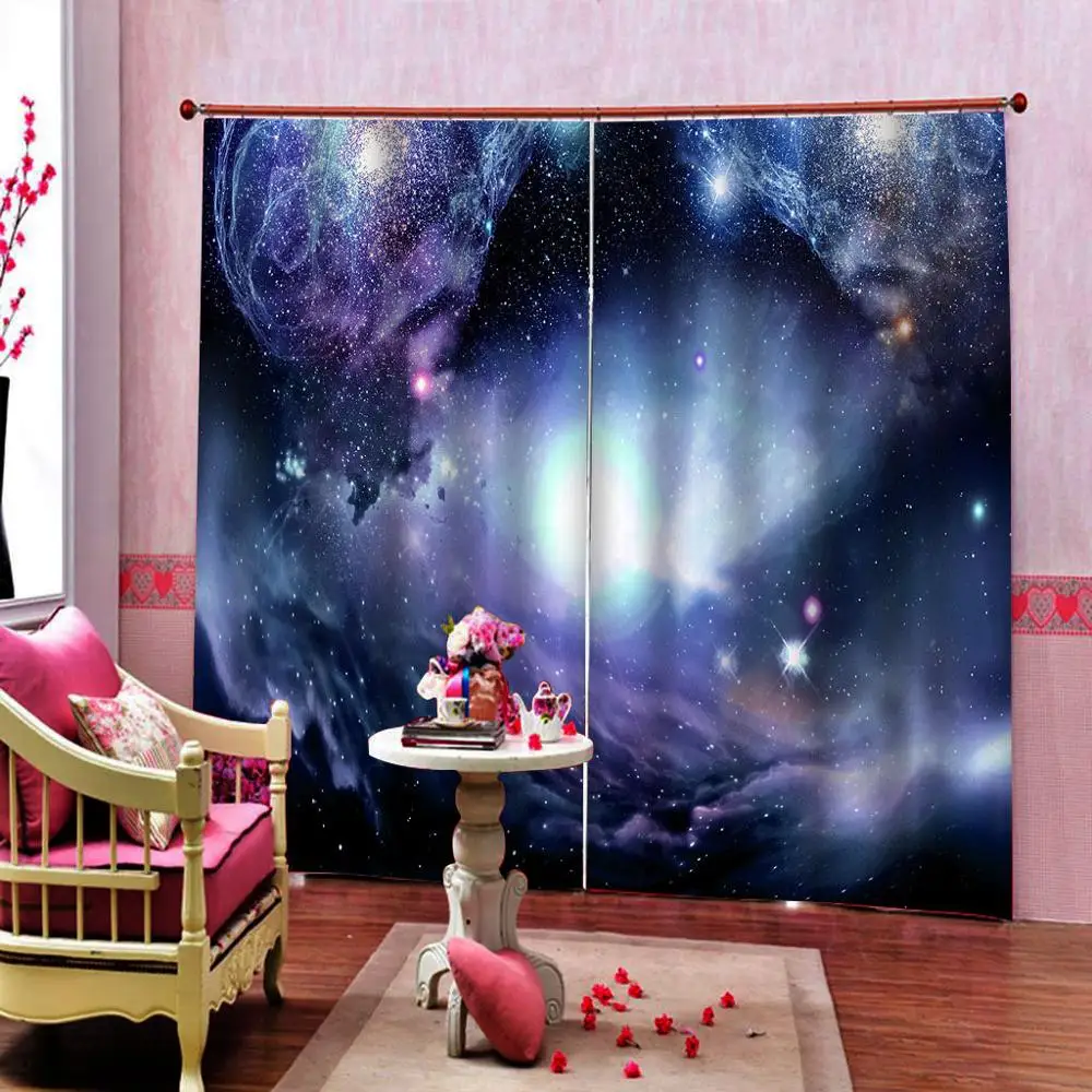 

Photo Blackout Curtains dream cosmic sky Kids Bedroom Curtains Blinds Modern Hotel KTV Office Decor Curtains