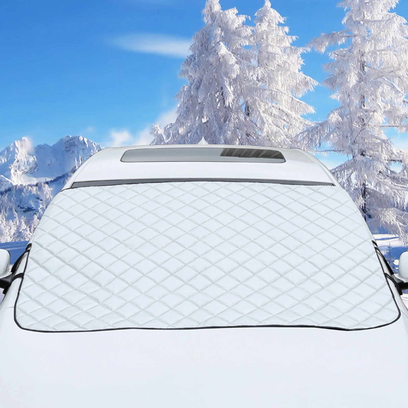 

2021 Portable Car Snow Cover Magnetic Windshield Cover Sun Shield Snow Ice Frost Freeze Protector Light Front Windshield Cover