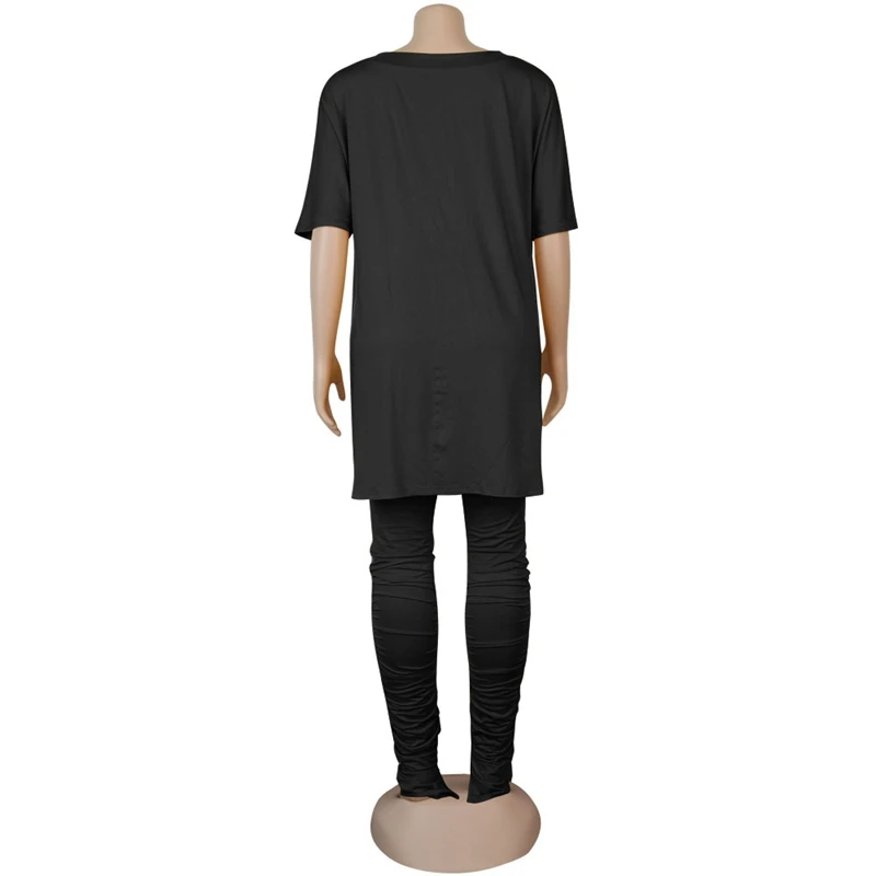 

ZOOEFFBB Fashion Fall Two Piece Set Long Sleeve Open Fork Tops Stacked Pants Lounge Wear Outfits Matching Sets for Women Clothes