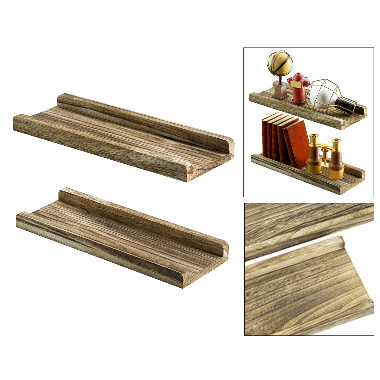 2 Pieces Rustic Driftwood Shelves Farmhouse Wall for Living Room B | Storage Holders & Racks