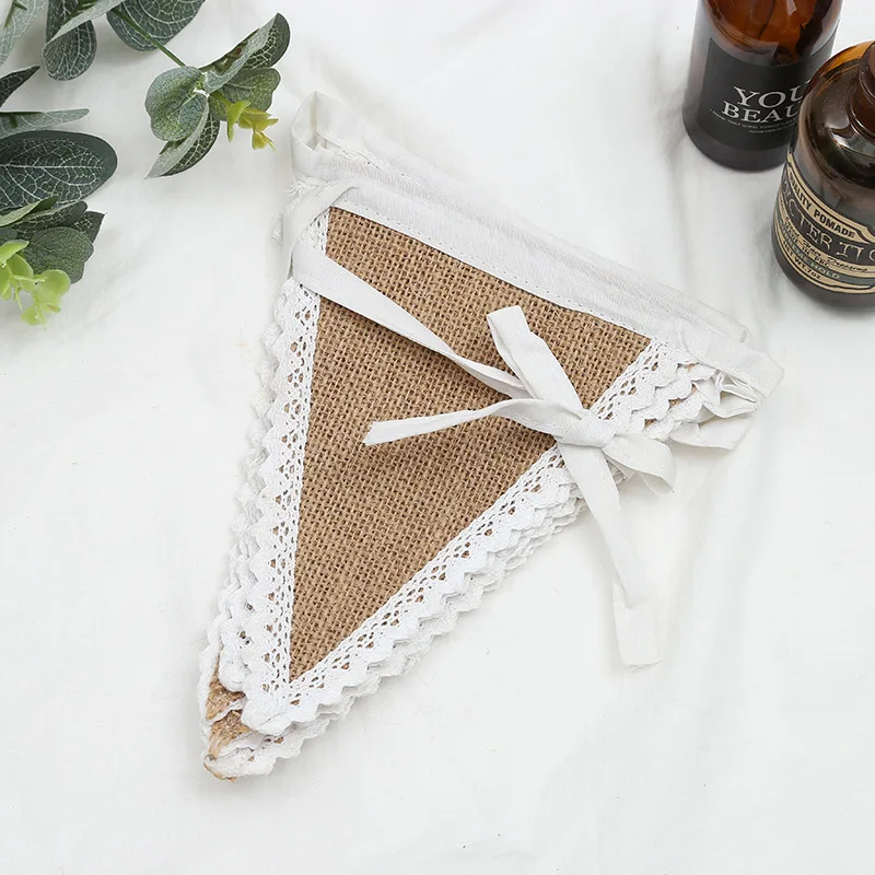 Свадебные джутовые мешковины баннерные кружева фон винтажные гирлянды из