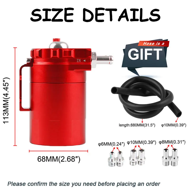 Baffled алюминиевый маслоуловитель бачок резервуар с фильтром Универсальный OCC025|oil