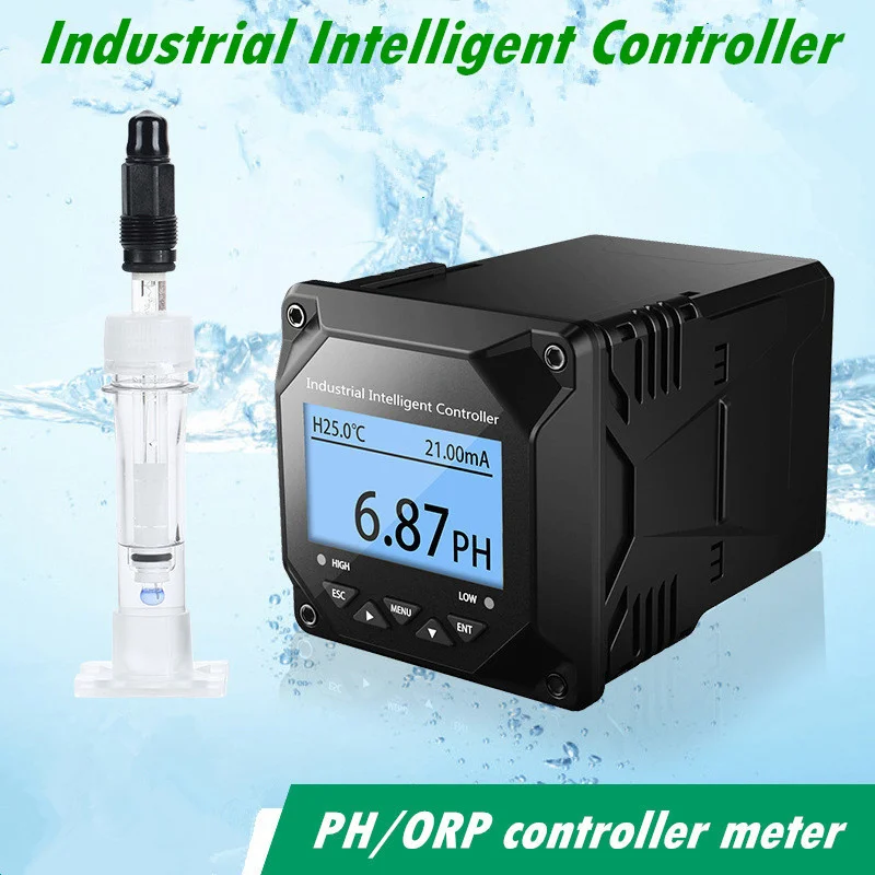 

NEW Industrial Wastewater Online PH Tester 0-14pH -1000~1000mV PH/ORP Analyzer PH Meter PH/ORP Controller Water Acidity Detector
