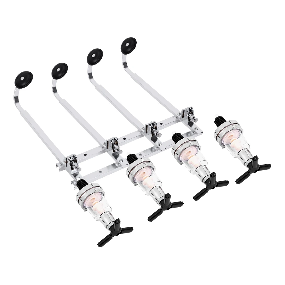 

4 Spring-Loaded Accessories Wall Mounted Station Beer Wine Dispenser Bottle Holder Bar Drinking Pourer Home Cocktail Racks Tools