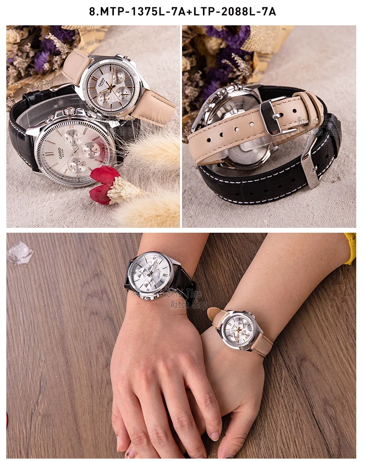 Мужские часы Casio Мужские часы Set Top Brand Роскошные женские часы Кварцевые наручные часы Спортивные мужские часы Водонепроницаемые женские часы Luminous Pair Design Model relogio feminino masculino reloj hombre