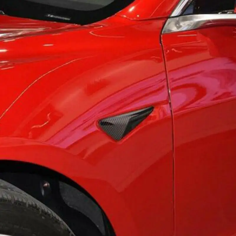 Для Tesla модель 3 сторона камеры углеродного волокна шаблон защитная крышка 2 шт 18-19 2 шт Автомобиль Стайлинг отделка Аксессуары