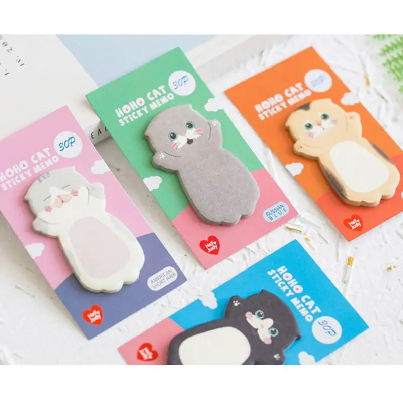 

G92E Cute Cat Series Sticky Note Student Message Sticker N Times Memo Pad Scrapbooking School Label Stationery