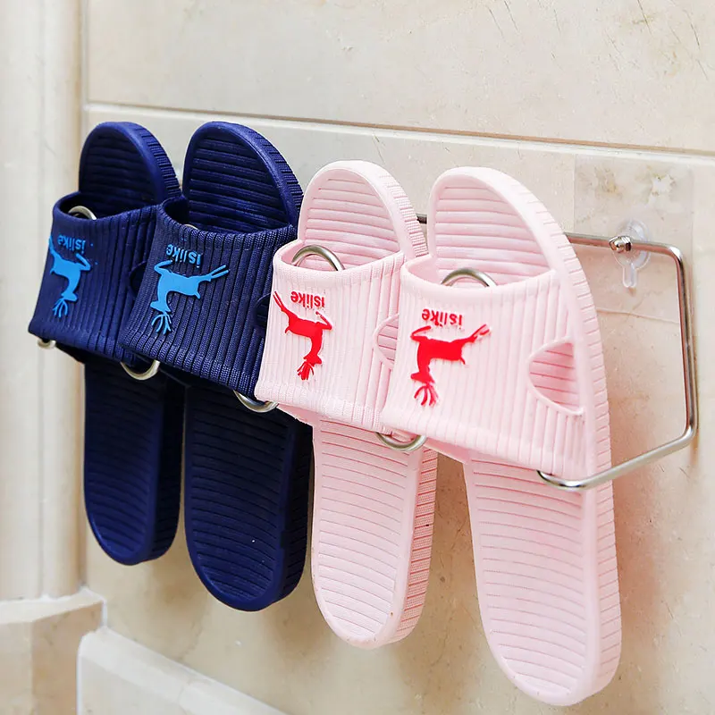 Household Wall-mounted Stainless Steel Metal Shoe Rack Slippers Storage Home Organizer Accessories Bathroom Racks | Дом и сад