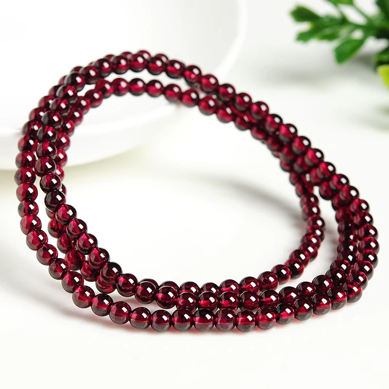 Натуральный винный красный гранатовый Ши браслет из бисера модные женские