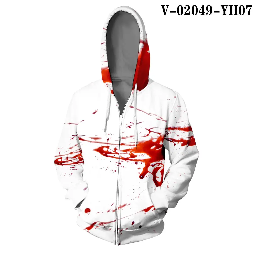 V02049 WAMNI/толстовка на молнии с капюшоном в стиле хип-хоп для косплея; толстовка на молнии с объемной молнией для Хэллоуина; классные аксессуары для косплея в стиле колледжа - Цвет: V02049