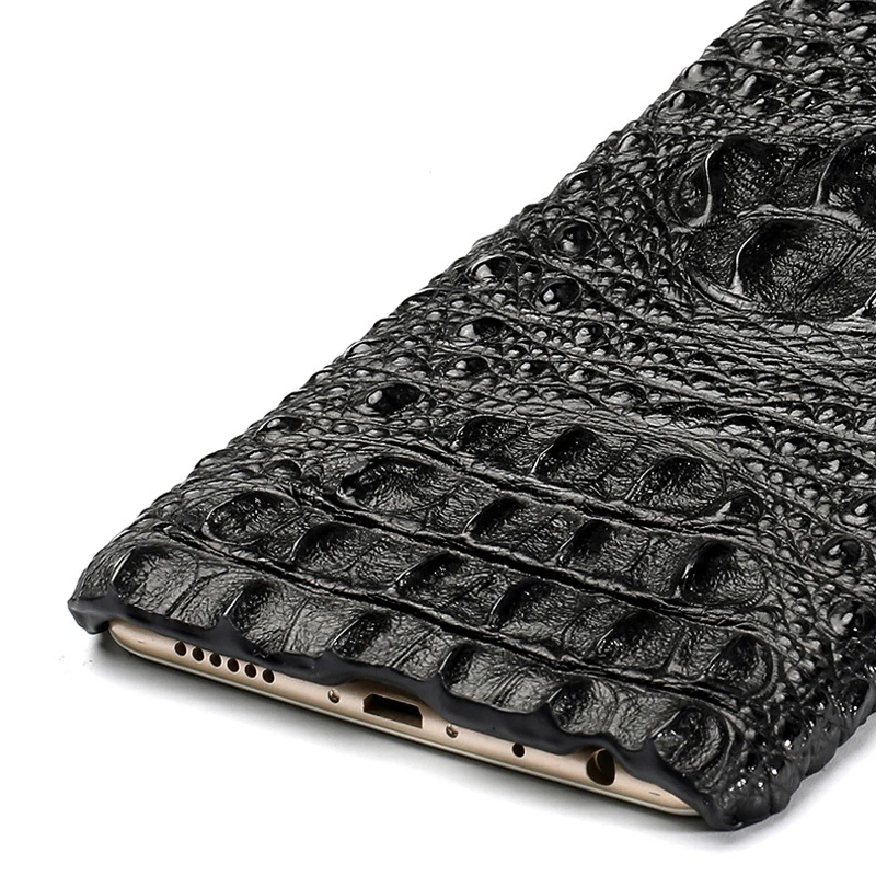 luxury genuine leather crocodile head fran bk phone case for iphone 7 8 xr 11pro max half pack protective for samsung s8 s9 s10 free global shipping