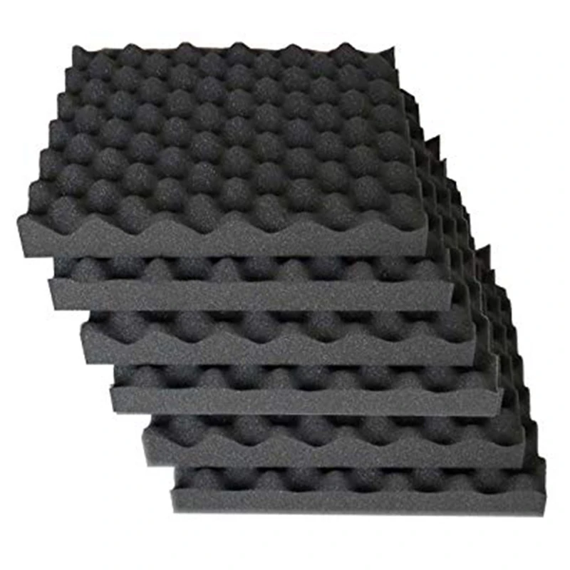 

6 Pcs Soundproofing Foam Studio Acoustic Foam Soundproof Absorption Black Wedge Polyurethane Foam 30 x 30 x 3cm