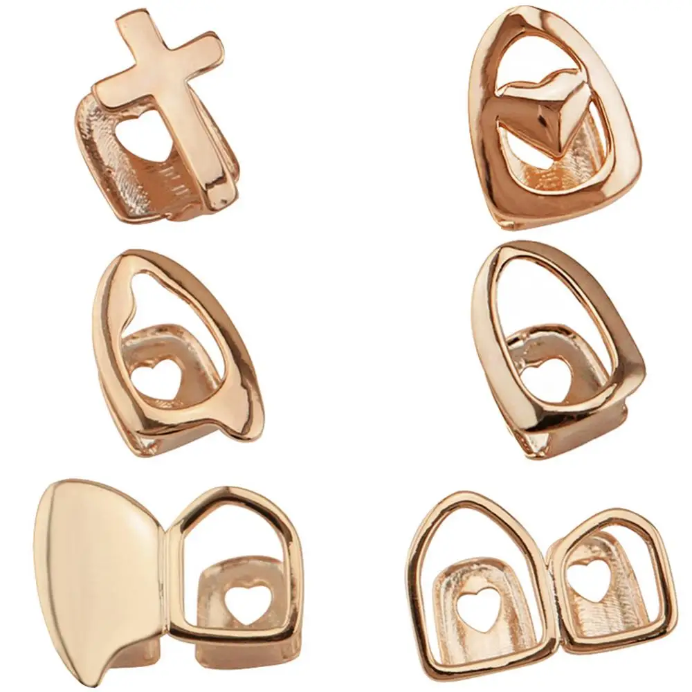 Punk Gold Silver Teeth Grillz Top Bottom Grills Dental Mouth Teeth Caps Cosplay Party Tooth Rapper Jewelry Gift Hip Hop