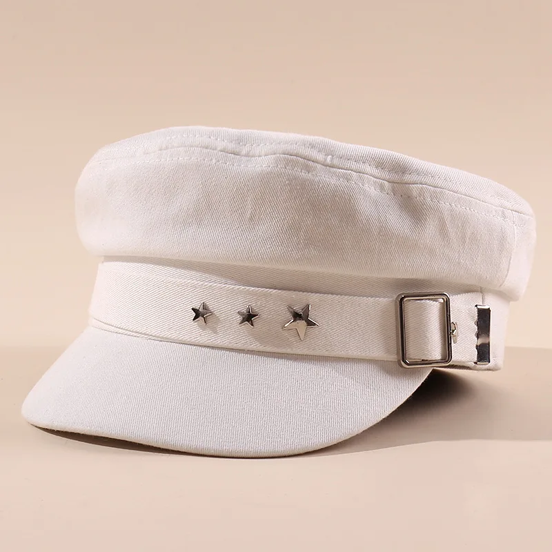 

2021 new star flat top beret women's sunshade sunscreen trendy peaked hat