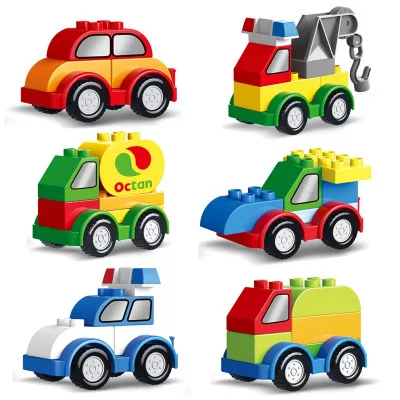 DIY Красочные городской автомобиль Большой частиц строительные блоки замок