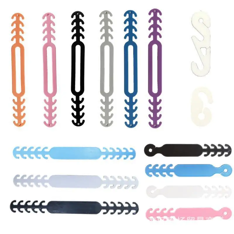 

xiaoboACC Korean Fashion 10PCS Adjustable Silicone Mask Hook Anti-Slip Mask Ear Grips Masks Buckle Attache Holder Wholesale