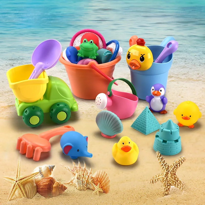 

11-piece Beach Tool Toy Set Seaside Beach Fun Sandpit Toy Bucket Digging Sand Sandbox Summer Outdoor Children's Baby Toys Gifts