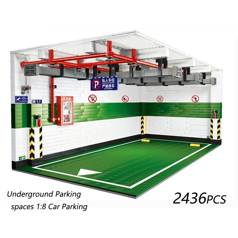 

Mailackers City Buildings Underground Parking Spaces 1:8 Car Parking City Architecture Vehicle House Building Blocks Toy