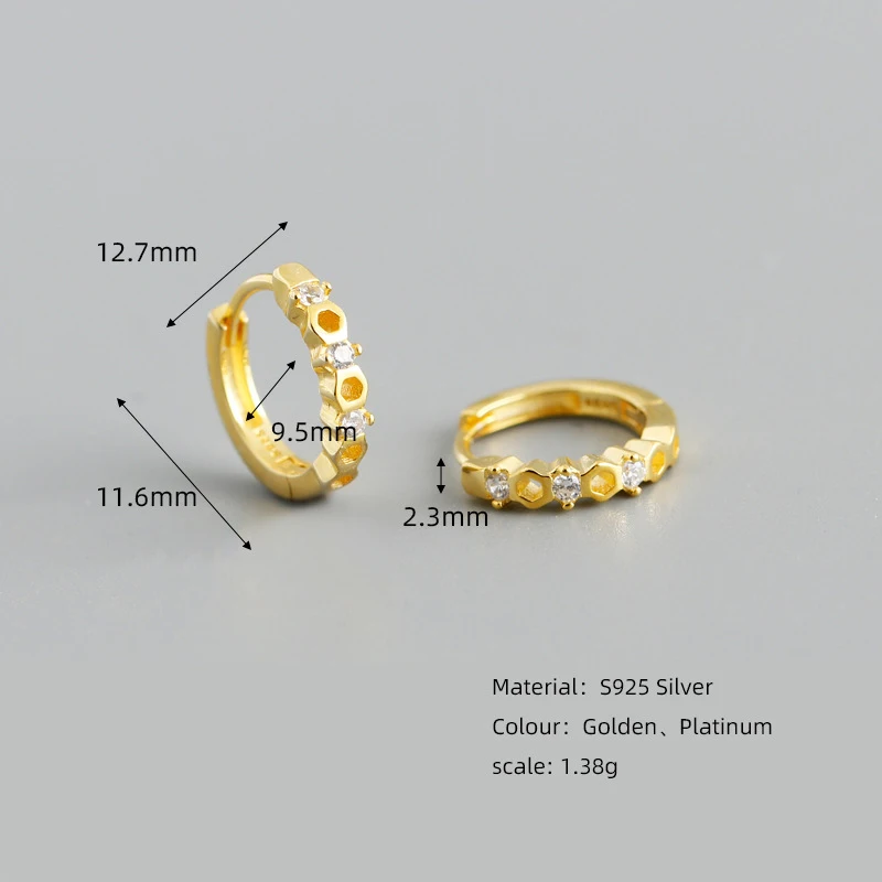 Серьги-кольца из серебра 925 пробы с цирконом в стиле хип-хоп | Украшения и