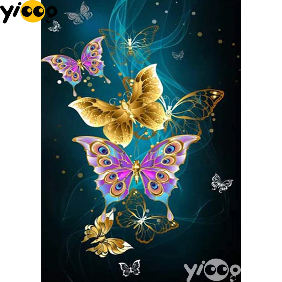 

Full Square/Round Diamond Embroidery Colorful Butterfly 5D Diamond Painting Rhinestone Mosaic Home Decor Gift AX3041