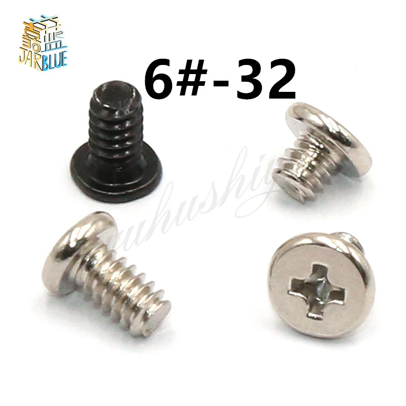 

50pcs 6#-32*3.5/5/6 Small flat head Laptop Screws Tamper-resistant Screw notebook computers Carbon black nickel plating