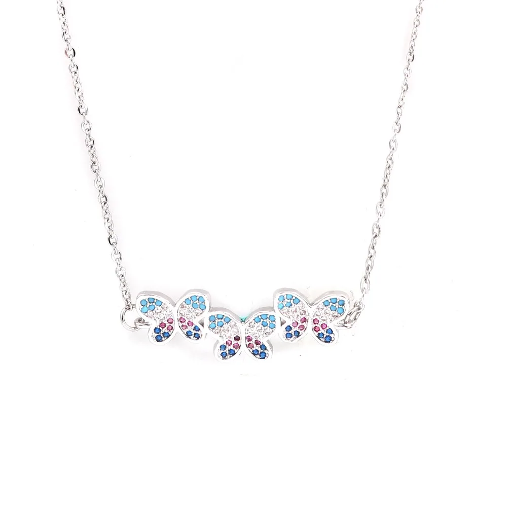 Шампуры из нержавеющей стали Ожерелье Бабочка Золотой Серебряный цвет микро