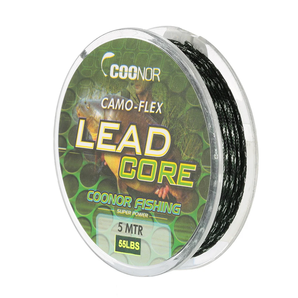 35lb 45lb 55lb 5 м рыболовная леска Leadcore камуфляжная кофейная Карп плетеная Линия для