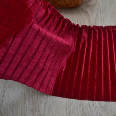 dark red Pleuche гофрированные кружевные обрезные оборки кружева с обеих сторон и бархатные кружевные аксессуары для одежды - Цвет: dark red