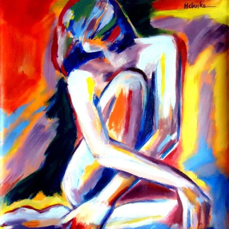 Ручная роспись искусство сексуальная тонкая женщина картина маслом на холсте