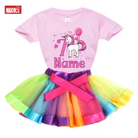 children clothing sets for baby girls summer fashion rainbow multicolor tops kid clothes girl princess birthday sets number 0 9