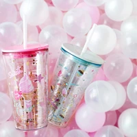 sippy drink cup creative lovers water bottle outdoor sports tumbler coffee mug double tube opening design cup kawaii mug