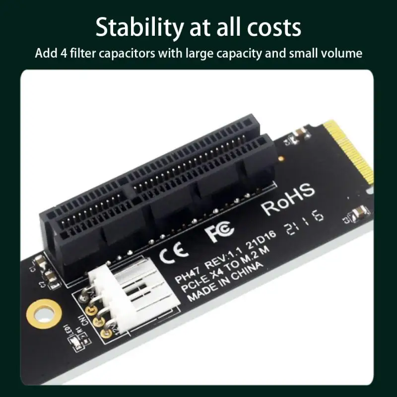 Новейшая переходная карта NGFF M.2 к PCI-E 4X M2 M ключ адаптеру PCIe X4 светодиодный