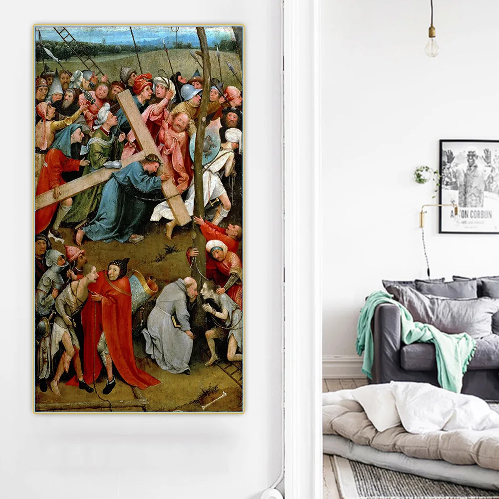 Цитон Иероним Бош Christ Христос несущий крест Canvas холст искусство масляная