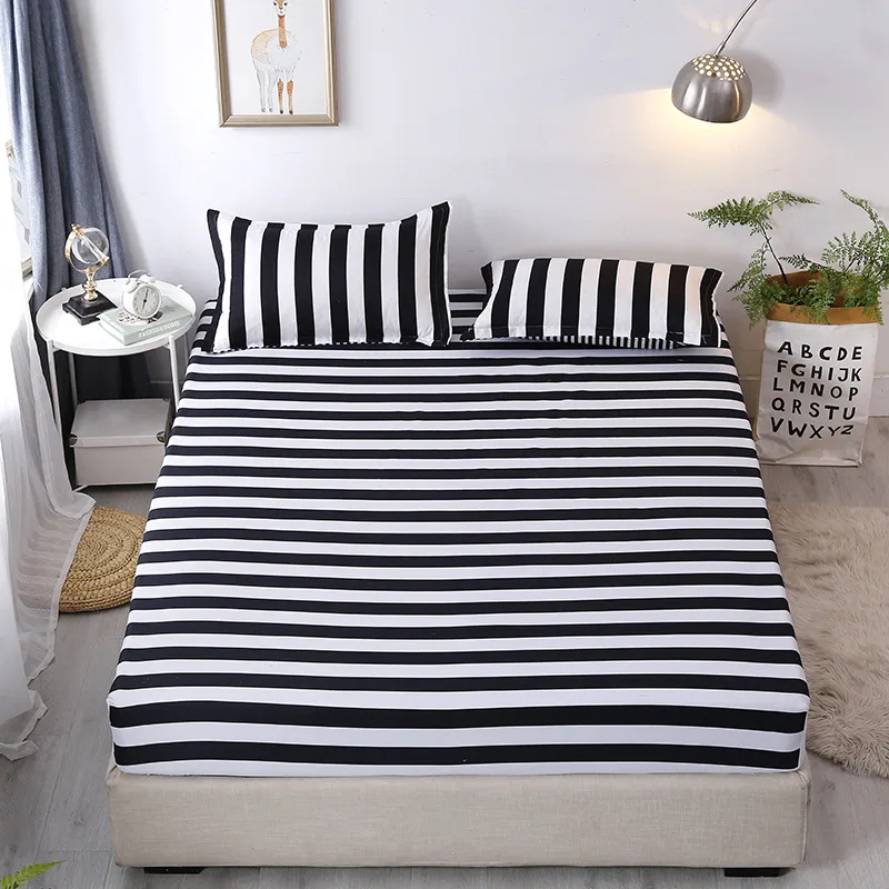 Полноразмерная Нескользящая простыня с принтом эластичная для матраса